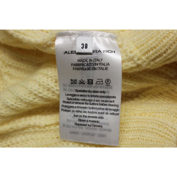 Alessandra Rich women's ‎ cropped embellished mohair blend cardigan sweater 36 - Picture 10 of 12